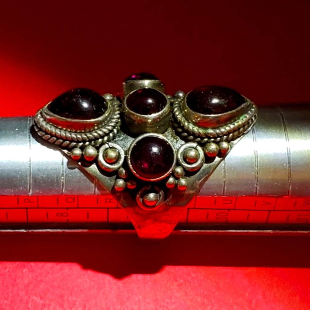 Vintage Victorian 925 Sim Ruby Ring - image 4